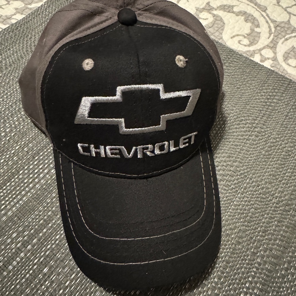 Chevy Truck Black/Silver Metallic Badge Logo Cap New Chevrolet Bowtie Hat